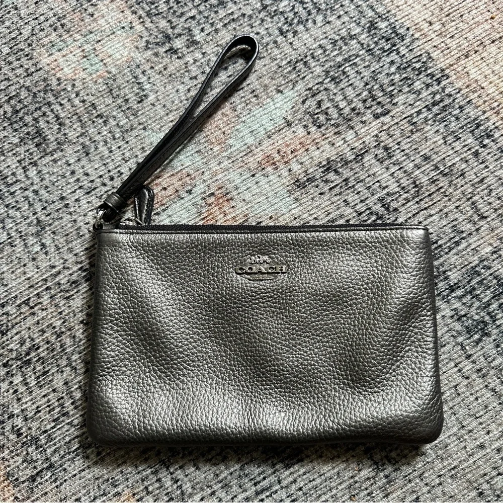 Coach Grey Wristlet Purse